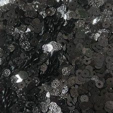 5mm Sequins Black Metallic Embossed Texture Made in USA