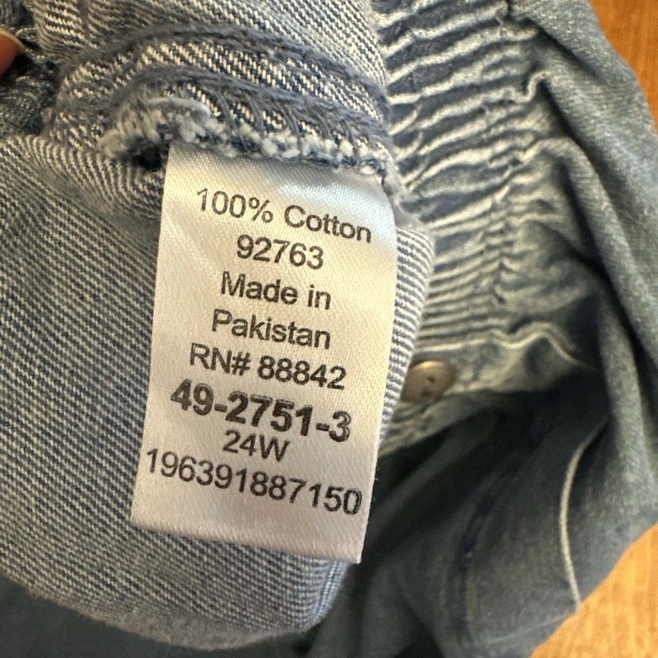 Pantalones Cortos de Jean Woman Within Azul Denim Para Mujer Talla Grande 24W 9” Entrepierna Foto 4 de 4