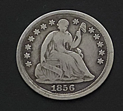 USA 1856 Seated Liberty Half Dime VF • Silver Coin • Scarce Early Rarity