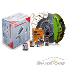 FOLIATEC BREMSSATTELLACK GREEN METALLIC + 100ml VERDÜNNUNG + BGS SPRÜHPISTOLE #