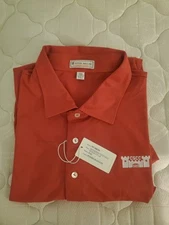 Peter Millar Summer Comfort Mens Red XXL Short Sleeve Golf Polo with unk logo
