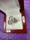 ❤️Vintage Sterling Silver Adjustable Treasured Hearts Wrap Ring Sz 8