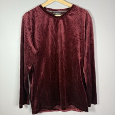 Vtg Versace Classic V2 Men’s Velour Burgundy Long Sleeve Shirt