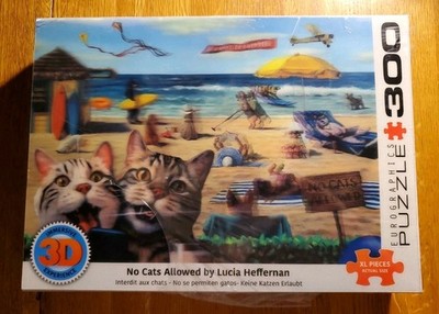 Eurographics 3D No Cats Allowed on Beach   300pc Jigsaw Puzzle Lucia Heffernan