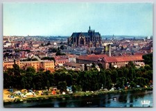 Metz Lorraine Postcard Campground River Moselle Cathedral France Unposted