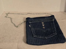 Levi Jean Handmade Purse W/beautiful Metal Strap
