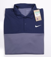Nike DriFit Blue Gray Performance Golf Polo Shirt Mens XL New