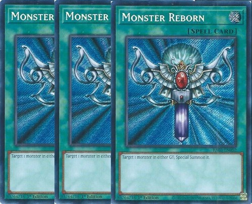 3x Yu-Gi-Oh! Monster Reborn RA03-EN052 Secret Rare Playset - 第 1/1 張圖片