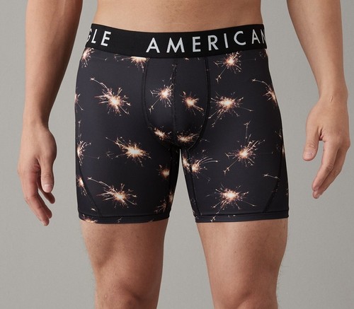 Men's American Eagle Sparklers Boxer Briefs 6" Size Large Black - Multicolor - Picture 5 of 7