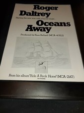 Roger Daltrey Oceans Away Rare Original Promo Poster Ad Framed!