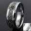 8mm Black Tungsten Men's Wedding Band With Celtic Dragon Design - Glows In The Dark!