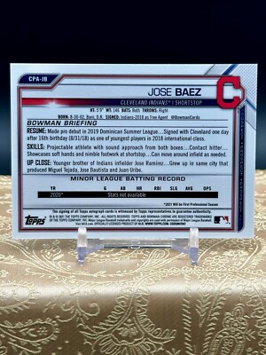 JOSE BAEZ 2021 Topps 1st Bowman Chrome Prospect AUTO GREEN