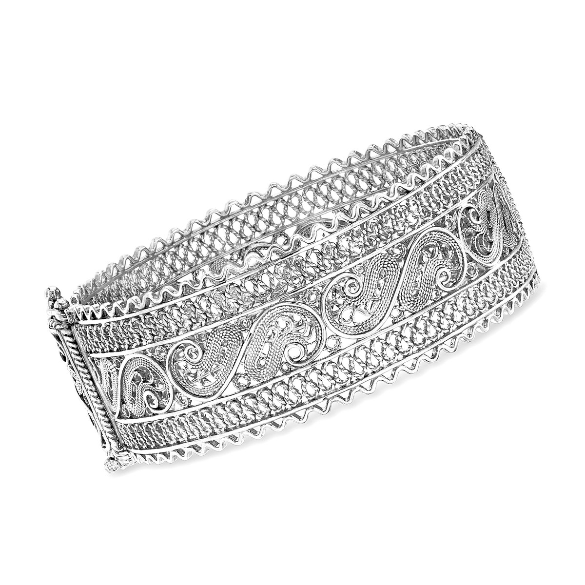 Ross-Simons Sterling Silver Filigree Bangle Bracelet | eBay