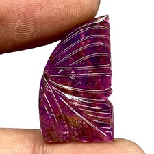 17.00 Cts Natural Deep Pink Tourmaline Leaf Carving Loose Gemstone for Pendant