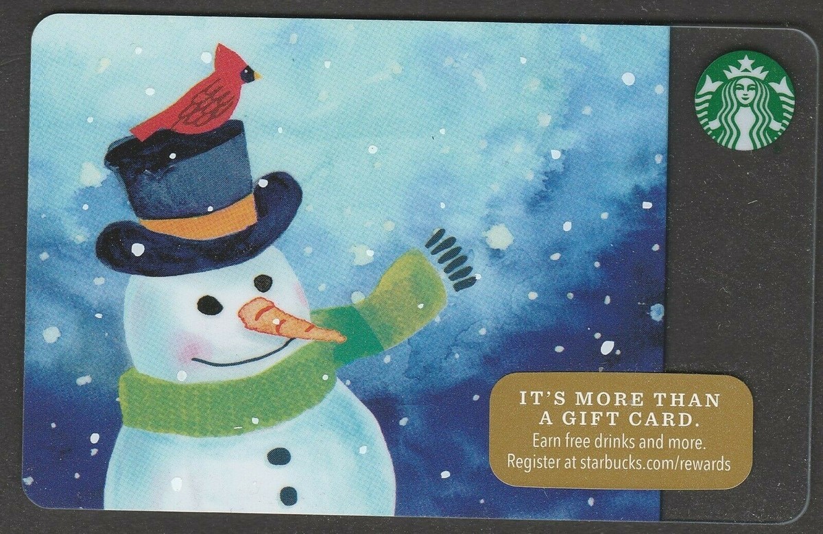 Starbucks collectible gift card no value mint #047 Snowman | eBay