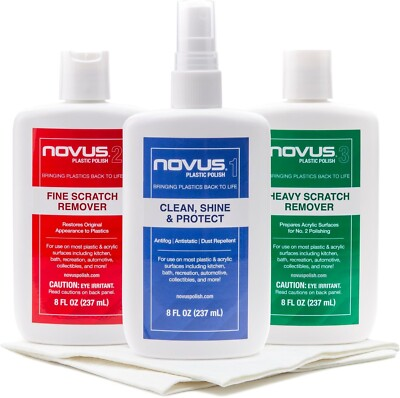 #ad Novus 7100 PK1 8 Plastic Polish and Cleaning Kit 8oz w Premium Polishing Cloth $22.99
