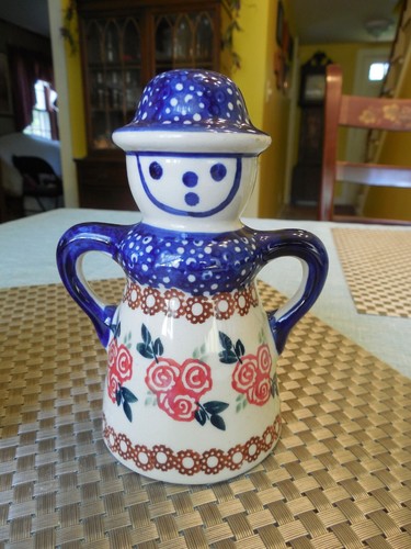Polish Pottery Lot of 3; Pepper Shaker, Creamer and Footed Bowl - Picture 2 of 10