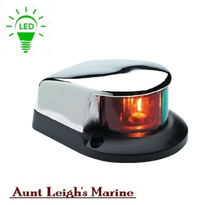 SeaChoice LED Bi-Color Combo Red Green Boat Navigation Bow Light Chrome Plated