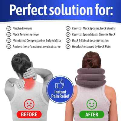 Cervical Neck Stretcher Traction Device for Chronic Neck & Shoulder Alignment Pa