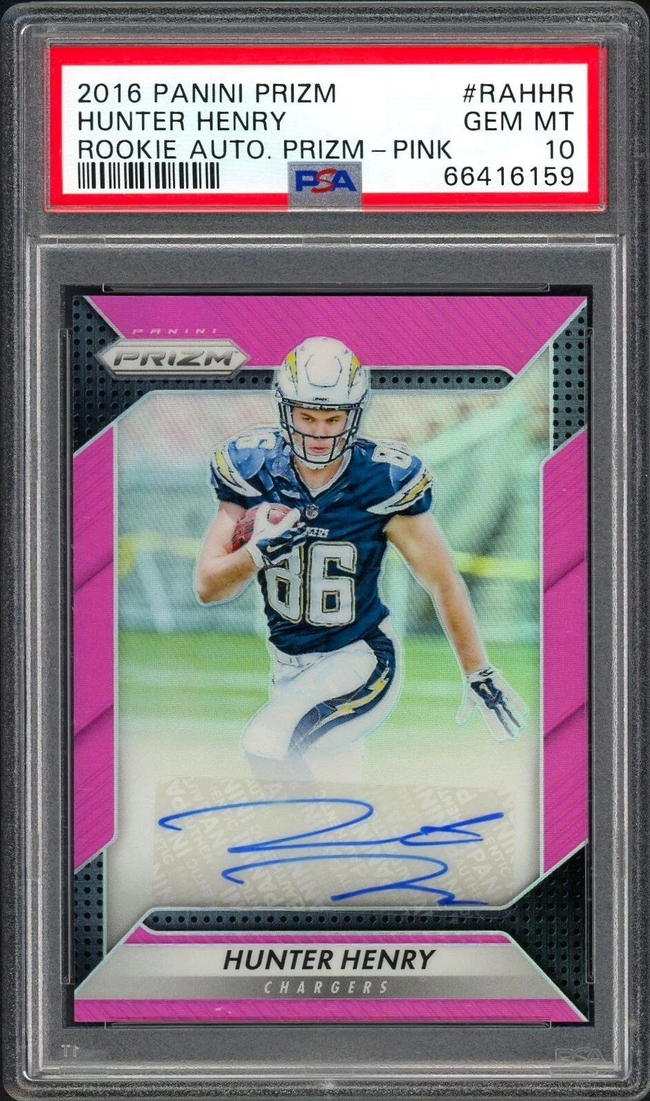Hunter Henry Panini Prizm Rookie Autograph Prizm #RAHHR Pink