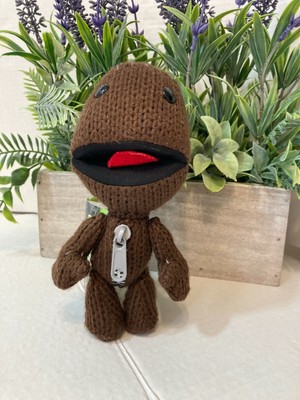 LITTLE BIG PLANET 2 Plush SACKBOY knitted brown doll 7.5