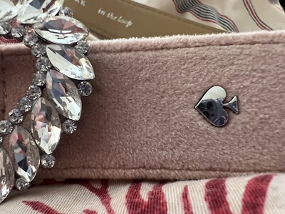 Kate Spade Heart Belt Rhinestone Crystals Pink Suede Size Small Medium Belt s-l400.jpg main image 4
