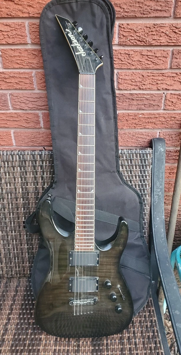 2004 Jackson DKMG transparent black flametop archtop emg hz