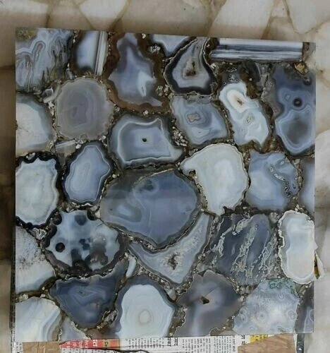12" Grey Agate Stones Side table Top / agate coffee table top - Image 2 of 4