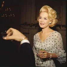 Sandra Dee with drink Hollywood party Candid original 2.25 x 2.25 Transparency