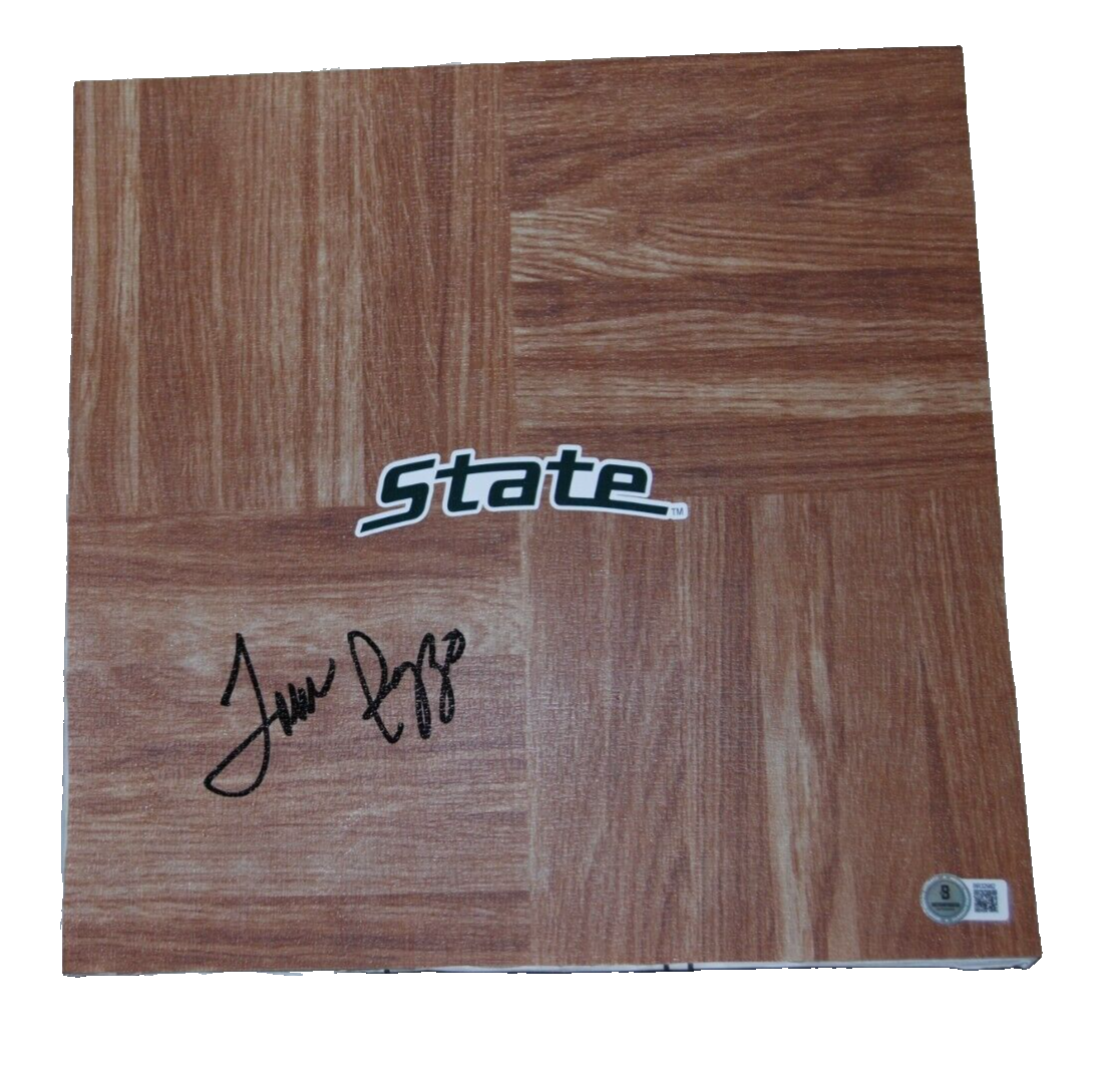 TOM IZZO signed (MICHIGAN STATE SPARTANS) 12X12 Floorboard Beckett BR32982 