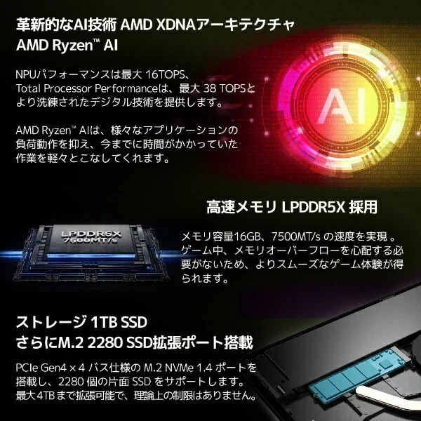 GPD Pocket 4 8.8" Mini Laptop - Ryzen 7 8840U | AI 9 HX 365 / 370; Windows 11 - Image 3 of 4