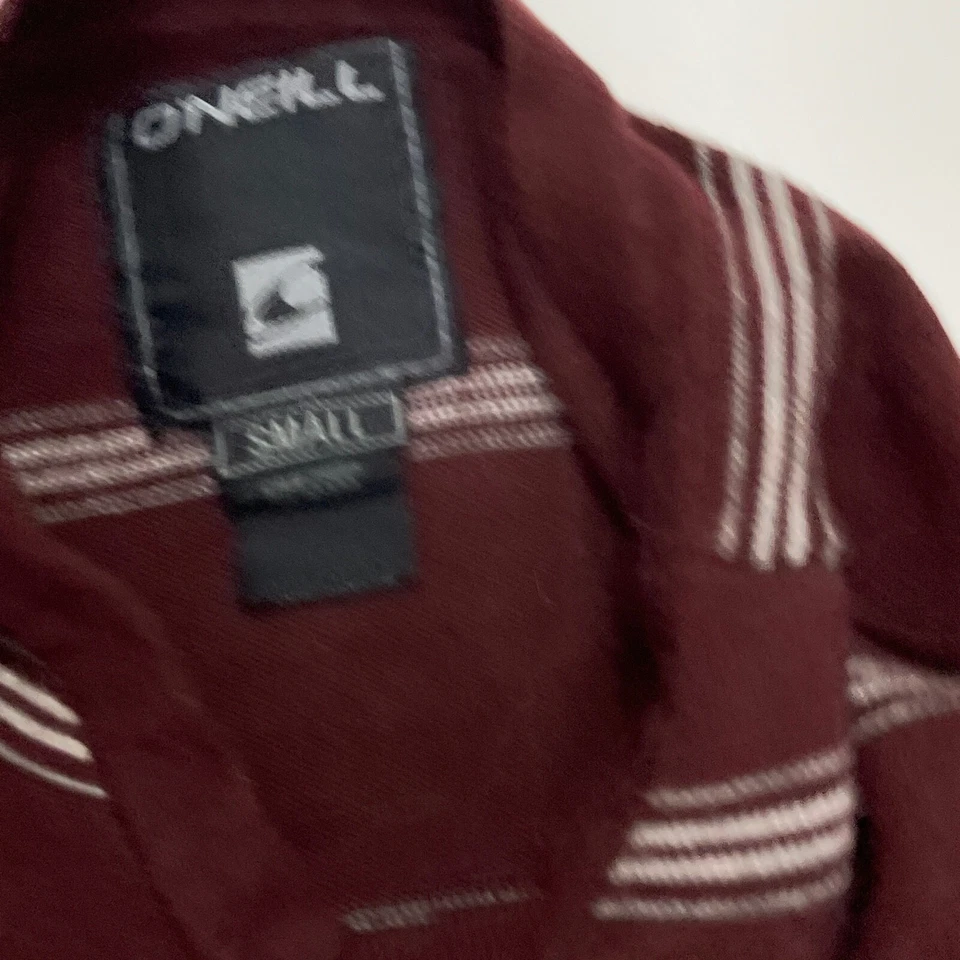 Suéter O'neill Adulto Pequeño Borgoña Rayas Cuello en V Algodón Hombre Manga Larga Foto 4 de 4