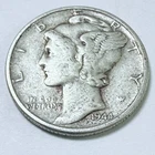 1944 Mercury Dime 10C 90% Silver Liberty Winged Cap Design #5842