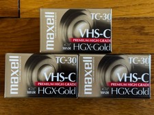 3 Pack Maxell TC-30 HGX-Gold Camcorder Video Cassette Made in Japan New Sealed