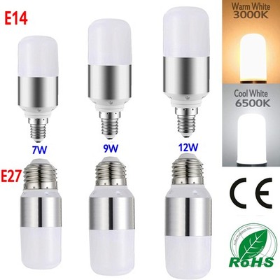 7/9/12W Bright Candle E14 E27 SES Screw LED Corn Bulb Globe Light Lamp AC85-265V