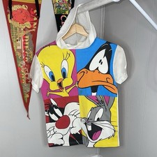 1993 Looney Tunes All Over Print Tee - Hoodie VINTAGE Fits XS Big Logo