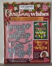 Lisa Horton Die Set - Christmas Wishes - Sentiments, Poinsettia, Leaf, Lights