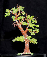 Zinnfigur Baum Eiche  Flachfigur  bemalt Höhe 15 cm