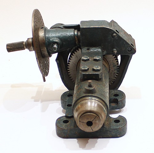 Cabezal de torno para relojeros Schaublin vintage con placa de índice y mandril de 20 mm - Imagen 3 de 11