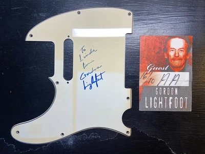 🎸 Gordon Lightfoot Signed Telecaster Pickguard + Backstage Pass 🎸 - Image 1 of 4