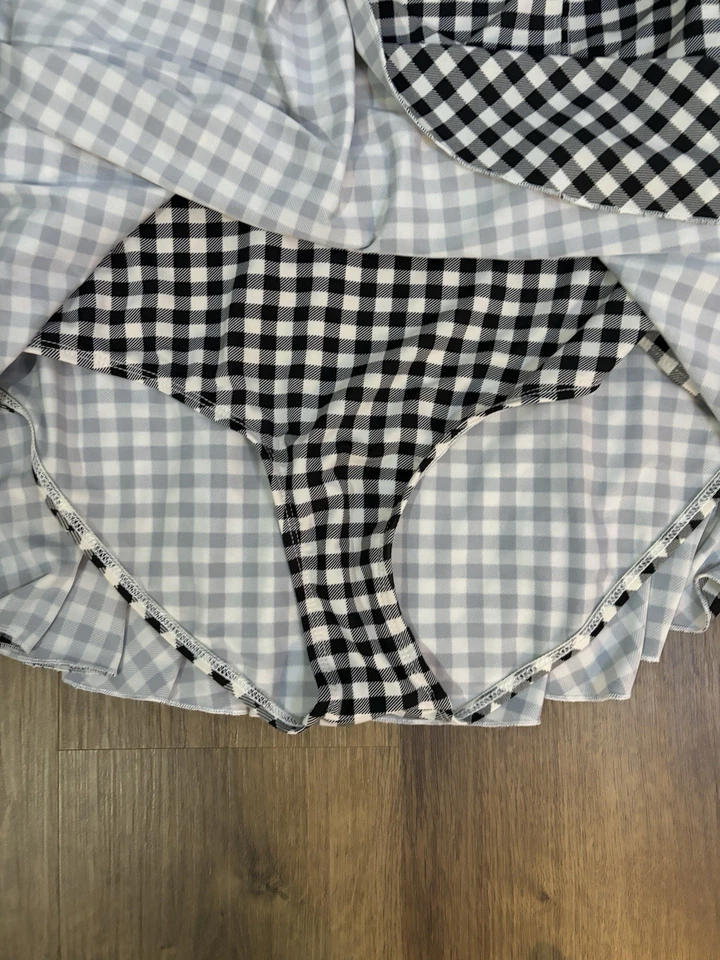 BETTIE PAGE Coral y Jade Negro Guinga Falda Una Pieza Traje de Baño 16 Pin Up  Foto 2 de 4