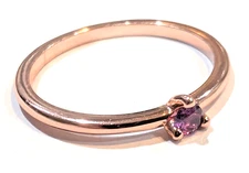 Pandora ROSE Ring, Purple Solitaire, #189259C06, Rose Gold Plate, Purple CZ