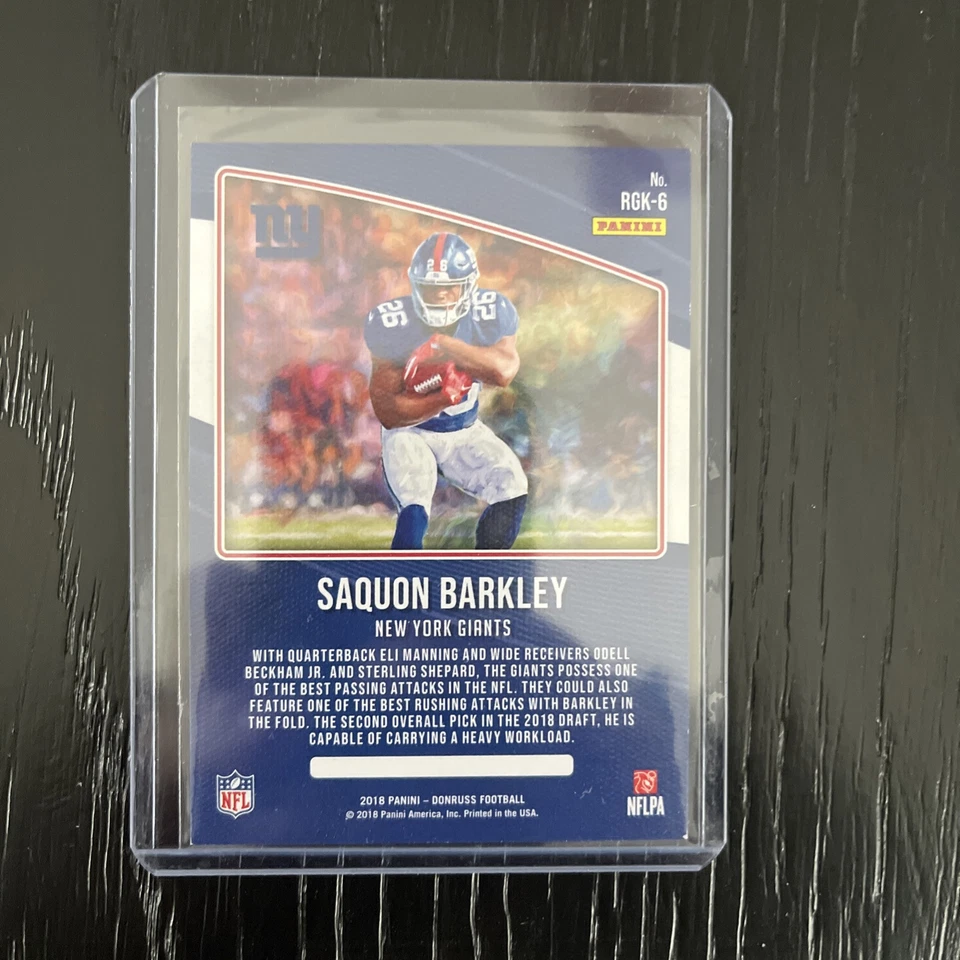 2018 Donruss Saquon Barkley #RGK-6 Rookie Gridiron Kings Canvas RC Giants - Image 2 of 2