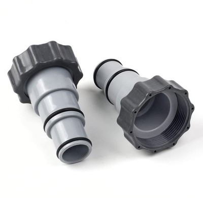 Pool Hose Adapter A with Collar for Intex Threaded Connection 1.25 Inch, Gray