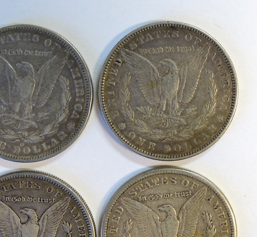 Lot of 4 Morgan Silver Dollar Coins (various dates & mint marks) / FedEx FS - Picture 10 of 13