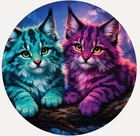 Hayleybug 1/2 oz Double Mischief Cats silver round w/ COA POP 15