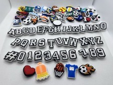 100 Sports, Letters Numbers Shoe Charms for Crocs Clogs Jibbitz Kids Teens