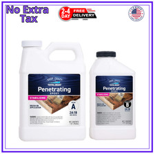 Clear Penetrating Epoxy Wood Sealer Stabilizer for Rot Repair and Restoration Qt