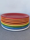 VGUC FIESTA RAINBOW 9 DINNER PLATES BRIGHT MIX SET 10.5" FIESTAWARE