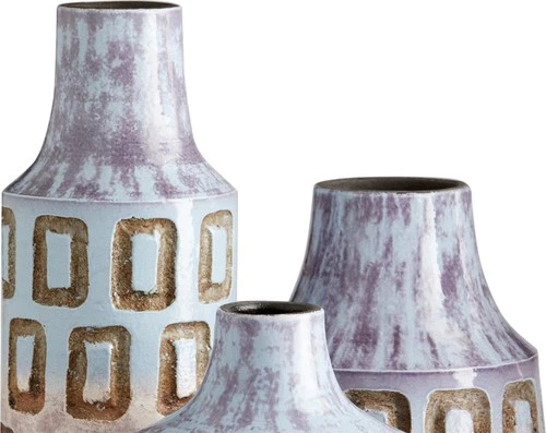 Rustic Bako Ceramic Vase with Reactive Blue Glaze - Picture 5 of 7